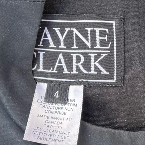 Wayne Clark Black Floral Cocktail Dress Size 4 
full skirt - Picture 5 of 8